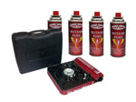 Butane Stove  with Carrying Case 4 Cans of fuel
